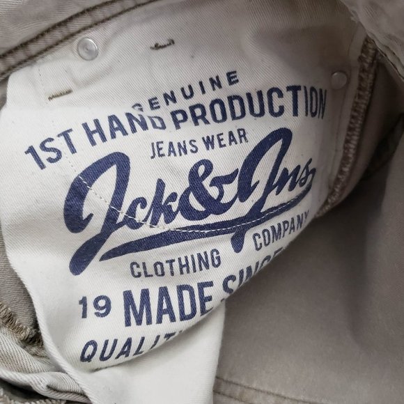 Jack and Jones Tan Slim Straight Button Fly Jeans 31W 32L - Picture 9 of 10